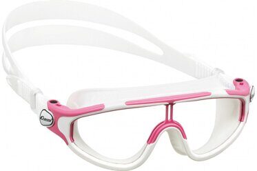 Очки для плавания детские CRESSI BALOO, розово-белая рамка/белый силикон